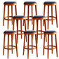Industrial Solid Wood Counter Stool Faux Leather Counter Height Stools