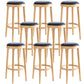 Industrial Solid Wood Counter Stool Faux Leather Counter Height Stools