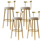 Nordic Bar-stool Round Seat Counter Bar Stool with Metal Legs for Home Use 4 Piece Set Counter Stool(26"H) Clearhalo 'Bar Furniture' 'Bar Stools' 'bar_stools' 'furn' 'furn_bar_stools' 'Furniture' 'Kitchen & Dining Furniture' 6244618