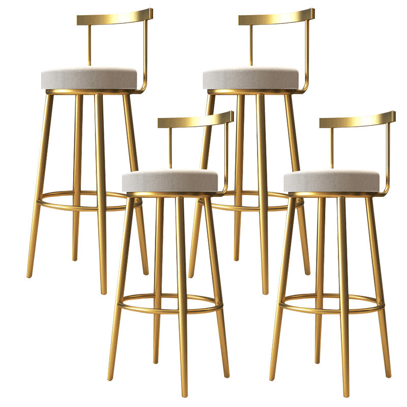Nordic Bar-stool Round Seat Counter Bar Stool with Metal Legs for Home Use 4 Piece Set Counter Stool(26"H) Clearhalo 'Bar Furniture' 'Bar Stools' 'bar_stools' 'furn' 'furn_bar_stools' 'Furniture' 'Kitchen & Dining Furniture' 6244618