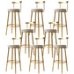 Nordic Bar-stool Round Seat Counter Bar Stool with Metal Legs for Home Use 8 Piece Set Counter Stool(26"H) Clearhalo 'Bar Furniture' 'Bar Stools' 'bar_stools' 'furn' 'furn_bar_stools' 'Furniture' 'Kitchen & Dining Furniture' 6244619