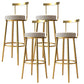 Nordic Bar-stool Round Seat Counter Bar Stool with Metal Legs for Home Use 4 Piece Set Bar Stool(30"H) Clearhalo 'Bar Furniture' 'Bar Stools' 'bar_stools' 'furn' 'furn_bar_stools' 'Furniture' 'Kitchen & Dining Furniture' 6244621