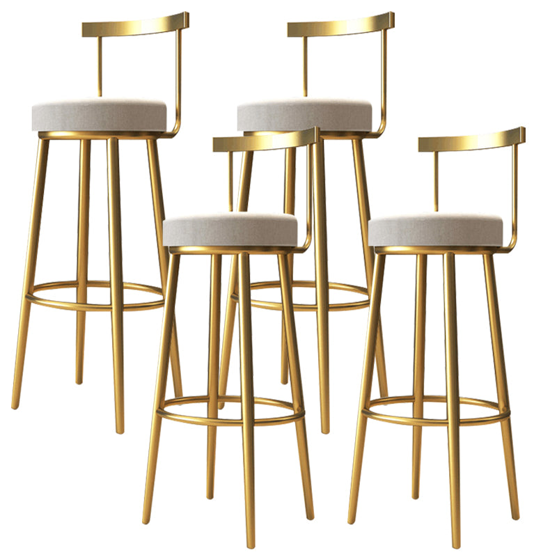 Nordic Bar-stool Round Seat Counter Bar Stool with Metal Legs for Home Use 4 Piece Set Bar Stool(30"H) Clearhalo 'Bar Furniture' 'Bar Stools' 'bar_stools' 'furn' 'furn_bar_stools' 'Furniture' 'Kitchen & Dining Furniture' 6244621