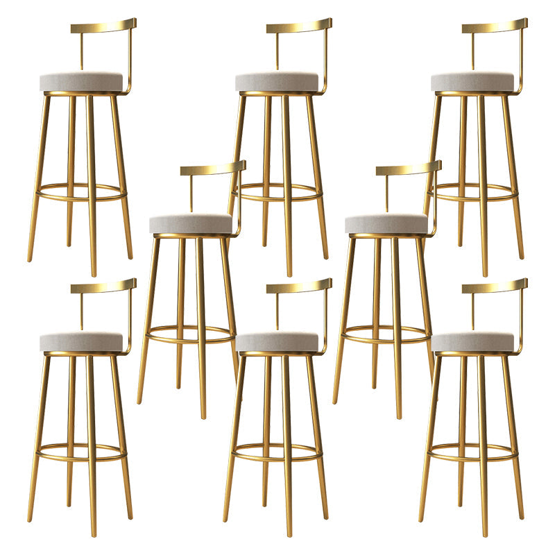 Nordic Bar-stool Round Seat Counter Bar Stool with Metal Legs for Home Use 8 Piece Set Bar Stool(30"H) Clearhalo 'Bar Furniture' 'Bar Stools' 'bar_stools' 'furn' 'furn_bar_stools' 'Furniture' 'Kitchen & Dining Furniture' 6244623