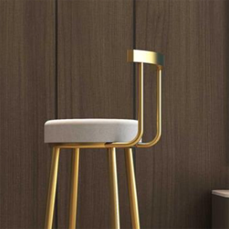 Nordic Bar-stool Round Seat Counter Bar Stool with Metal Legs for Home Use Clearhalo 'Bar Furniture' 'Bar Stools' 'bar_stools' 'furn' 'furn_bar_stools' 'Furniture' 'Kitchen & Dining Furniture' 6244624