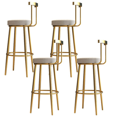 Nordic Bar-stool Round Seat Counter Bar Stool with Metal Legs for Home Use 4 Piece Set Short Stool(22"H) Clearhalo 'Bar Furniture' 'Bar Stools' 'bar_stools' 'furn' 'furn_bar_stools' 'Furniture' 'Kitchen & Dining Furniture' 6244625