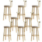 Nordic Bar-stool Round Seat Counter Bar Stool with Metal Legs for Home Use 8 Piece Set Short Stool(22"H) Clearhalo 'Bar Furniture' 'Bar Stools' 'bar_stools' 'furn' 'furn_bar_stools' 'Furniture' 'Kitchen & Dining Furniture' 6244627