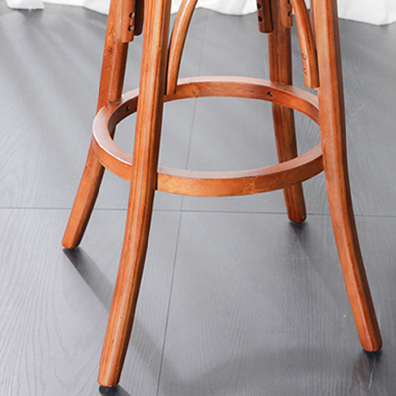 Tabouret de comptoir en bois massif glamour tabouret de bar à barre en cuir faux en cuir