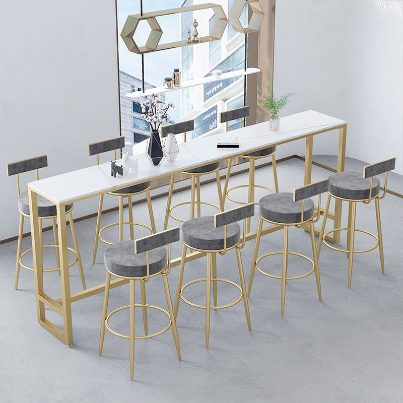 Contemporary Style Upholstered Counter Stool Bar-height Bar Stool with Metal Legs Clearhalo 'Bar Furniture' 'Bar Stools' 'bar_stools' 'furn' 'furn_bar_stools' 'Furniture' 'Kitchen & Dining Furniture' 6244674