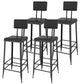 Contemporary Style Upholstered Counter Stool Bar-height Bar Stool with Metal Legs Black 4 Piece Set Clearhalo 'Bar Furniture' 'Bar Stools' 'bar_stools' 'furn' 'furn_bar_stools' 'Furniture' 'Kitchen & Dining Furniture' 6244677