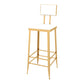 Contemporary Style Upholstered Counter Stool Bar-height Bar Stool with Metal Legs White-Gold 1 Piece Clearhalo 'Bar Furniture' 'Bar Stools' 'bar_stools' 'furn' 'furn_bar_stools' 'Furniture' 'Kitchen & Dining Furniture' 6244684