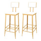 Contemporary Style Upholstered Counter Stool Bar-height Bar Stool with Metal Legs White-Gold 2 Piece Set Clearhalo 'Bar Furniture' 'Bar Stools' 'bar_stools' 'furn' 'furn_bar_stools' 'Furniture' 'Kitchen & Dining Furniture' 6244686