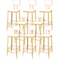 Contemporary Style Upholstered Counter Stool Bar-height Bar Stool with Metal Legs White-Gold 8 Piece Set Clearhalo 'Bar Furniture' 'Bar Stools' 'bar_stools' 'furn' 'furn_bar_stools' 'Furniture' 'Kitchen & Dining Furniture' 6244691