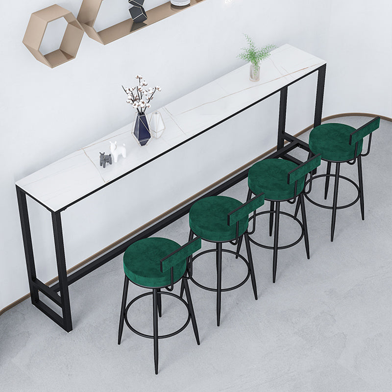 Contemporary Style Upholstered Counter Stool Bar-height Bar Stool with Metal Legs Clearhalo 'Bar Furniture' 'Bar Stools' 'bar_stools' 'furn' 'furn_bar_stools' 'Furniture' 'Kitchen & Dining Furniture' 6244694