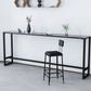 Contemporary Style Upholstered Counter Stool Bar-height Bar Stool with Metal Legs Black 1 Piece Clearhalo 'Bar Furniture' 'Bar Stools' 'bar_stools' 'furn' 'furn_bar_stools' 'Furniture' 'Kitchen & Dining Furniture' 6244697