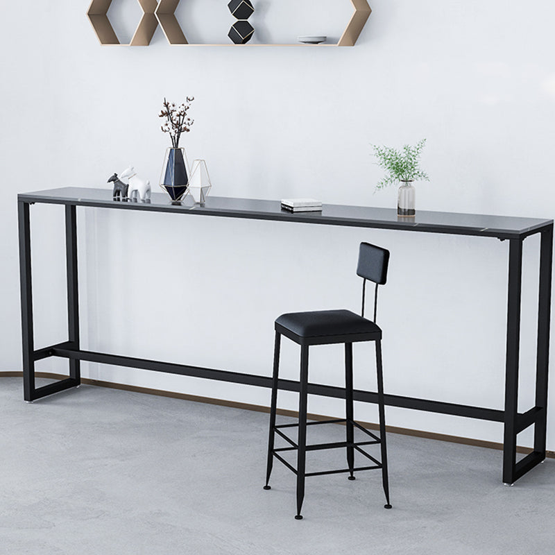 Contemporary Style Upholstered Counter Stool Bar-height Bar Stool with Metal Legs Black 1 Piece Clearhalo 'Bar Furniture' 'Bar Stools' 'bar_stools' 'furn' 'furn_bar_stools' 'Furniture' 'Kitchen & Dining Furniture' 6244697