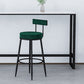 Contemporary Style Upholstered Counter Stool Bar-height Bar Stool with Metal Legs Green-Black 1 Piece Clearhalo 'Bar Furniture' 'Bar Stools' 'bar_stools' 'furn' 'furn_bar_stools' 'Furniture' 'Kitchen & Dining Furniture' 6244701