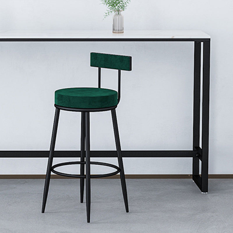 Contemporary Style Upholstered Counter Stool Bar-height Bar Stool with Metal Legs Green-Black 1 Piece Clearhalo 'Bar Furniture' 'Bar Stools' 'bar_stools' 'furn' 'furn_bar_stools' 'Furniture' 'Kitchen & Dining Furniture' 6244701