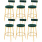 Contemporary Style Upholstered Counter Stool Bar-height Bar Stool with Metal Legs Green Gold 6 Piece Set Clearhalo 'Bar Furniture' 'Bar Stools' 'bar_stools' 'furn' 'furn_bar_stools' 'Furniture' 'Kitchen & Dining Furniture' 6244711