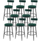 Contemporary Style Upholstered Counter Stool Bar-height Bar Stool with Metal Legs Green-Black 8 Piece Set Clearhalo 'Bar Furniture' 'Bar Stools' 'bar_stools' 'furn' 'furn_bar_stools' 'Furniture' 'Kitchen & Dining Furniture' 6244721
