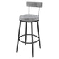 Contemporary Style Upholstered Counter Stool Bar-height Bar Stool with Metal Legs Black-Gray 1 Piece Clearhalo 'Bar Furniture' 'Bar Stools' 'bar_stools' 'furn' 'furn_bar_stools' 'Furniture' 'Kitchen & Dining Furniture' 6244722
