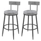 Contemporary Style Upholstered Counter Stool Bar-height Bar Stool with Metal Legs Black-Gray 2 Piece Set Clearhalo 'Bar Furniture' 'Bar Stools' 'bar_stools' 'furn' 'furn_bar_stools' 'Furniture' 'Kitchen & Dining Furniture' 6244723