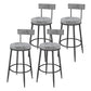 Contemporary Style Upholstered Counter Stool Bar-height Bar Stool with Metal Legs Black-Gray 4 Piece Set Clearhalo 'Bar Furniture' 'Bar Stools' 'bar_stools' 'furn' 'furn_bar_stools' 'Furniture' 'Kitchen & Dining Furniture' 6244724