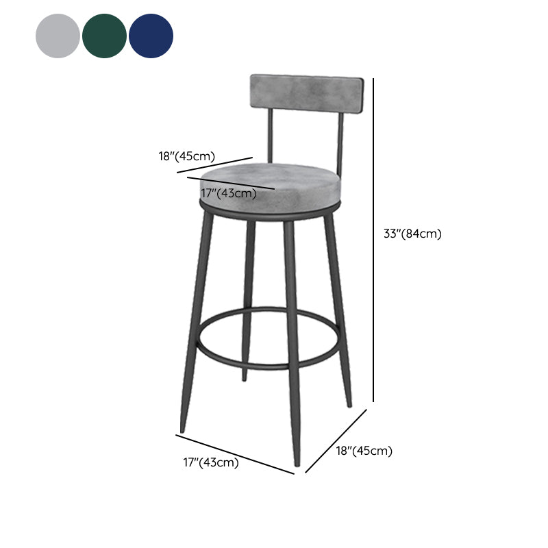 Contemporary Style Upholstered Counter Stool Bar-height Bar Stool with Metal Legs Clearhalo 'Bar Furniture' 'Bar Stools' 'bar_stools' 'furn' 'furn_bar_stools' 'Furniture' 'Kitchen & Dining Furniture' 6244727