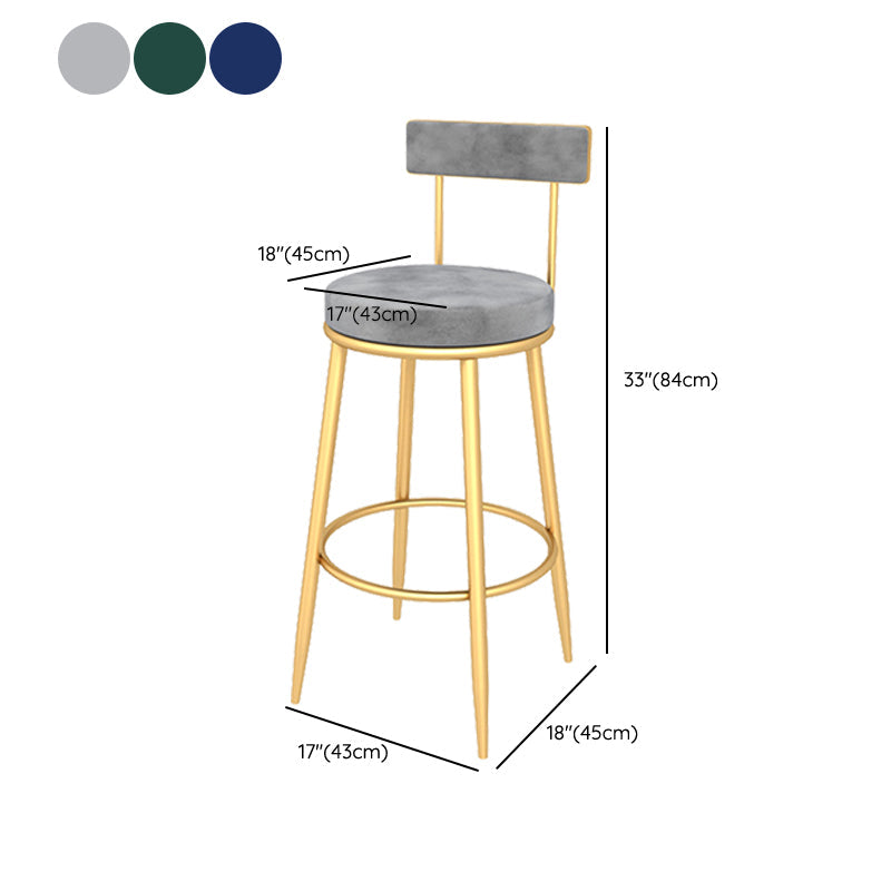 Contemporary Style Upholstered Counter Stool Bar-height Bar Stool with Metal Legs Clearhalo 'Bar Furniture' 'Bar Stools' 'bar_stools' 'furn' 'furn_bar_stools' 'Furniture' 'Kitchen & Dining Furniture' 6244728