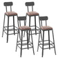 Contemporary Style Counter-height Stool Living Room Bar Stool with Metal Legs