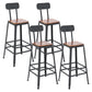 Contemporary Style Counter-height Stool Living Room Bar Stool with Metal Legs