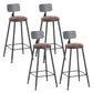 Contemporary Style Counter-height Stool Living Room Bar Stool with Metal Legs