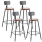 Contemporary Style Counter-height Stool Living Room Bar Stool with Metal Legs