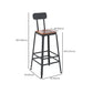 Contemporary Style Counter-height Stool Living Room Bar Stool with Metal Legs