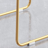 Zeitgenössischer Kunstleder -Theaterhocker Counter Heighing Barhocker mit Metallbeinen