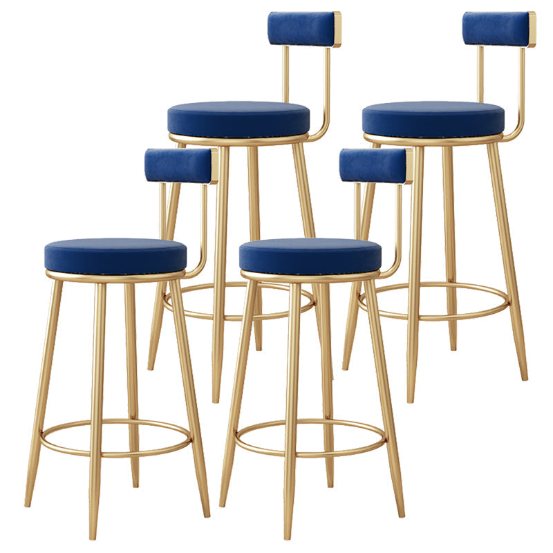 Modern Style Upholstered Counter Stool Round Living Room Bar Stool