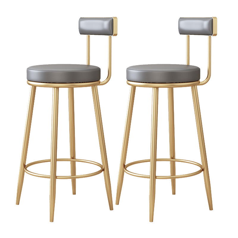 Modern Style Upholstered Counter Stool Round Living Room Bar Stool