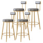 Modern Style Upholstered Counter Stool Round Living Room Bar Stool