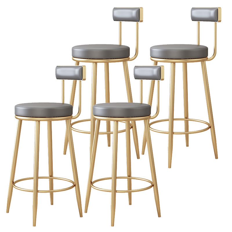 Modern Style Upholstered Counter Stool Round Living Room Bar Stool