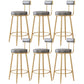 Modern Style Upholstered Counter Stool Round Living Room Bar Stool
