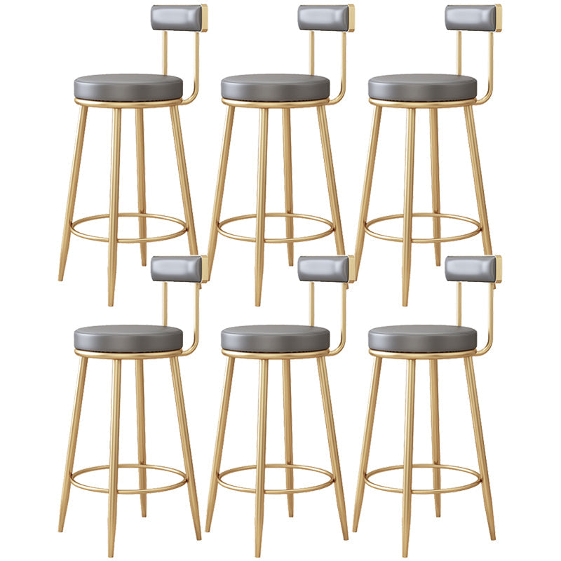 Modern Style Upholstered Counter Stool Round Living Room Bar Stool