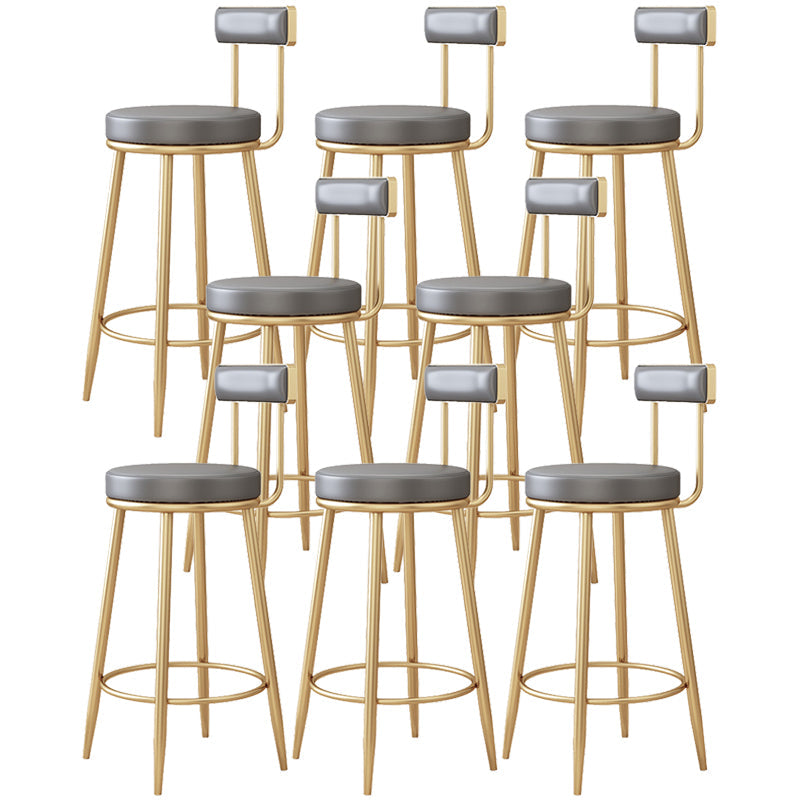 Modern Style Upholstered Counter Stool Round Living Room Bar Stool