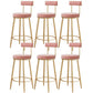 Modern Style Upholstered Counter Stool Round Living Room Bar Stool