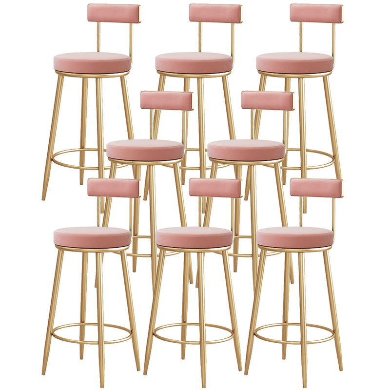 Modern Style Upholstered Counter Stool Round Living Room Bar Stool