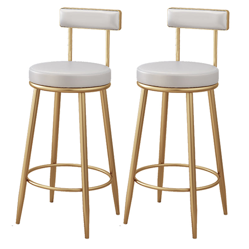 Modern Style Upholstered Counter Stool Round Living Room Bar Stool