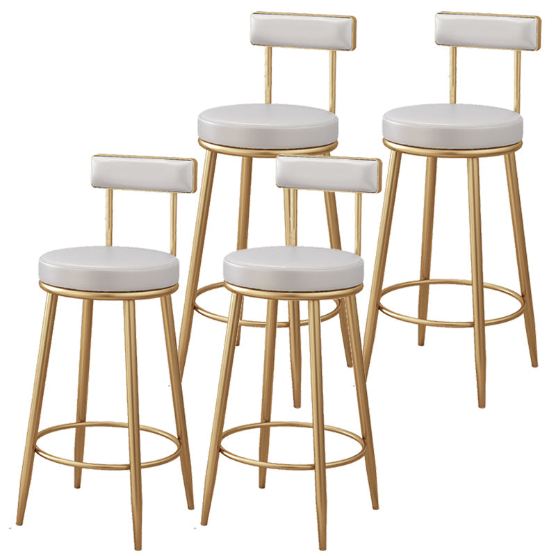 Modern Style Upholstered Counter Stool Round Living Room Bar Stool