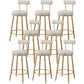 Modern Style Upholstered Counter Stool Round Living Room Bar Stool