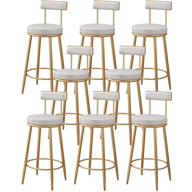 Modern Style Upholstered Counter Stool Round Living Room Bar Stool