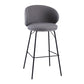 Modern Style Upholstered Counter Stool Low Back Bar Stool for Living Room