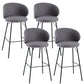 Modern Style Upholstered Counter Stool Low Back Bar Stool for Living Room
